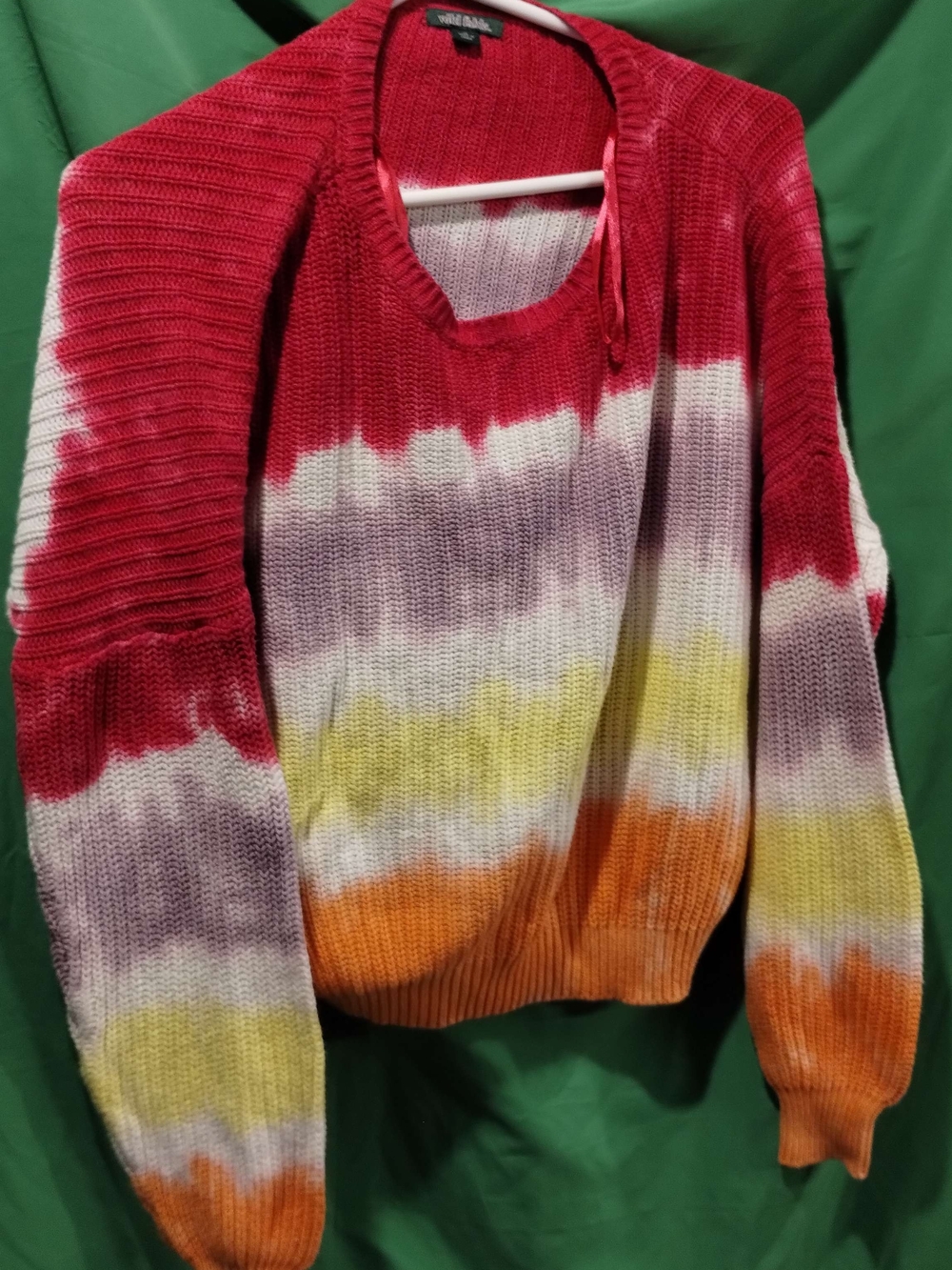 Wild Fable Multicolor Tie-Dye Knit Sweater - Red/Orange/Yellow